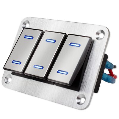 Waterproof Rocker Switch Panel Mount Waterproof Rocker Switch Panel 3 Gang Aluminum Rocker Switch Panel 12V ...
