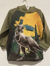Jurassic World Universal Studios Toddler Boys Size 5/6 Hoodie Green Dinosaurs
