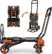 Aluminum Hand Truck Heavy Duty 330Lbs Convertible Folding Dolly Platform Cart US