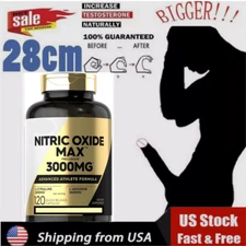 L-Arginine 120 Capsules Nitric Oxide Max, Testosteron Men's Sex Health Support