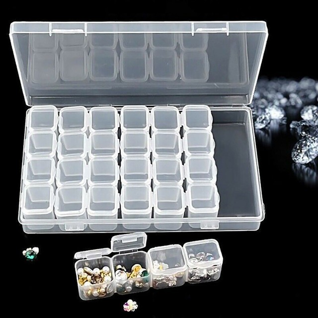 28 Compartments Clear Plastic Storage Box Jewelry Bead Screw Organizer Container eBay