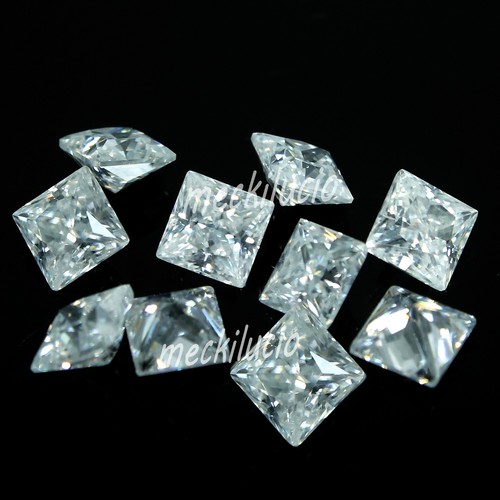 10 Pcs Lot Natural D Color VVS1 Excellant Cut 2.5x2.5 MM Princess White Diamond - Picture 4 of 6