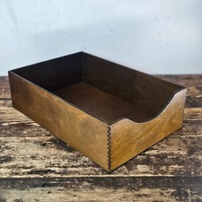 Vintage Walnut Deep Desk Tray / Document Organizer  (1950s-1960s) 4.25"H