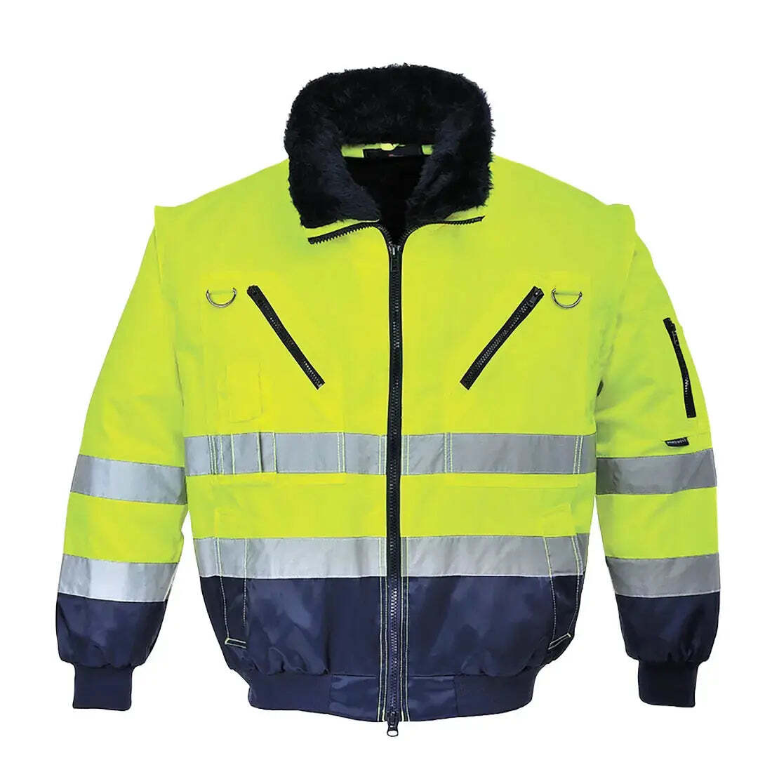 Portwest Warnschutz Pilotenjacke Winterjacke gelb/marine PJ50