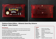 Pokémon Rubin-Edition für Nintendo Game Boy...