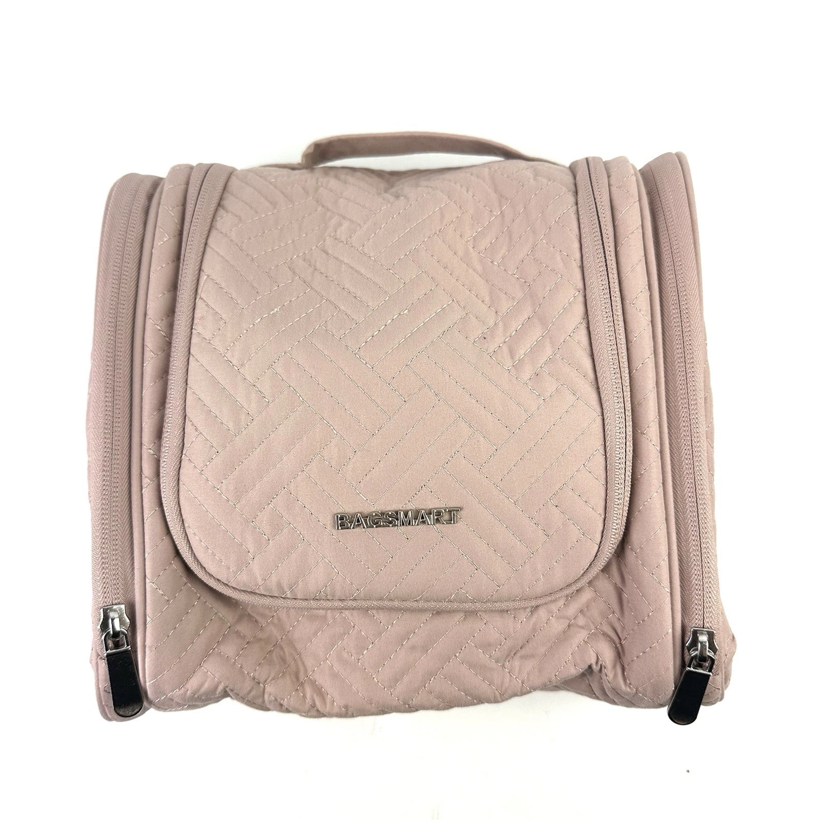 Bagsmart Atlas Hanging Organizer Makeup Toiletry Travel Case Pale Pink Rose New