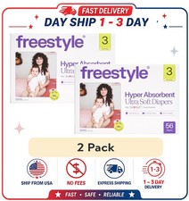  2 Pack Freestyle Size 3 Baby Diapers, 14-24 lbs , 56 Count