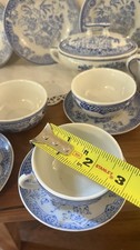 Rare Blue Willow Made In Japan Child's 15 Piece Porcelain Dishes 1940s-