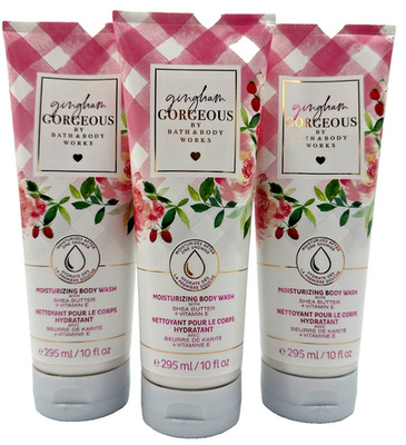NEW Bath & Body Works Lot  of 3 Gingham Gorgeous Moisturizing Body Wash 10 oz