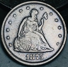 1875 S Twenty Cent Piece 20C Ungraded Circulated 90% Silver US Coin CC28789