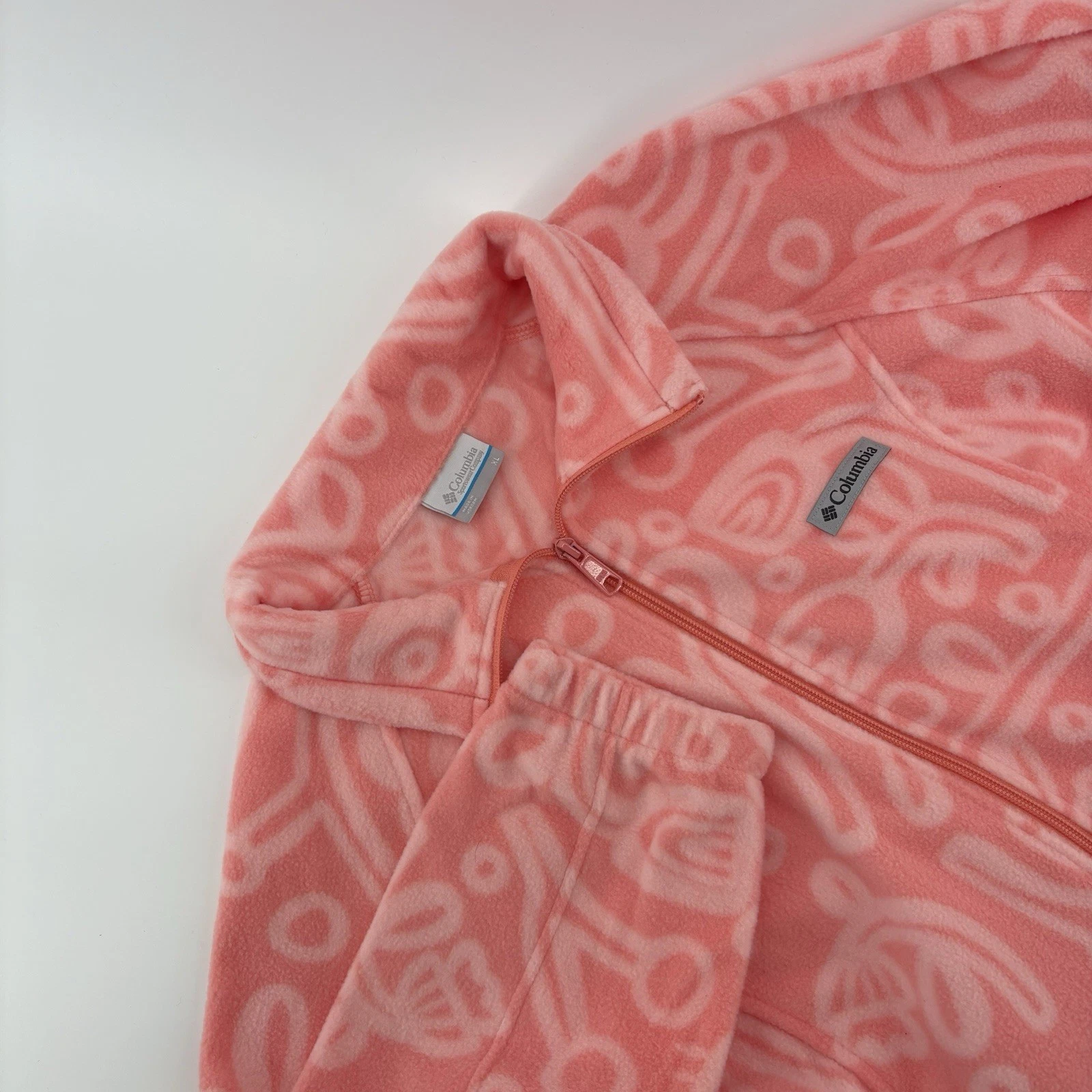 Columbia Women's Benton Springs Printed Fleece Jacket Peach Floral Size XL