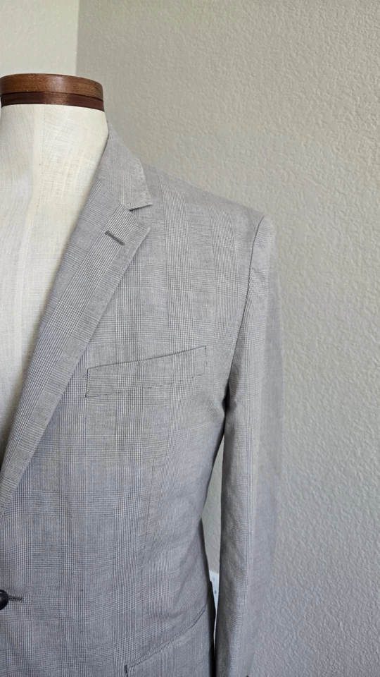 Blazer Abrigo Deportivo J.Crew 42R "Nuevo" Deconstruido Sin Forro Lino y Algodón Gris. Foto 4 de 4