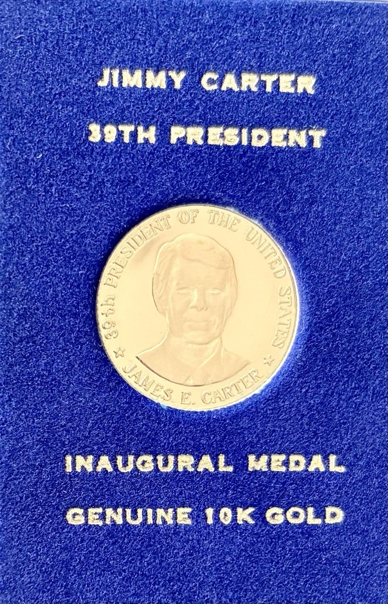 1977 GOLD UNC Jimmy Carter 10K GOLD Medal Token In Original