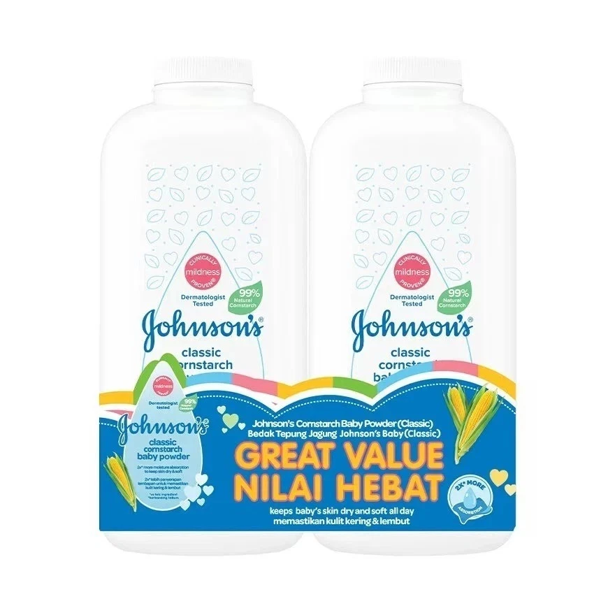 Johnson’s Baby Powder Classic Cornstarch 500g x2 Pack – Smooth & Fresh Baby Care
Opens in a new wind
