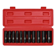 EMENTOL 1/2" Deep Impact Socket Set, 11PCS Metric, 6-Point, CR-V, 10-24mm