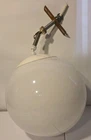 Vintage 12" Milk Glass Globe Ceiling Light Fixture Mid Century Retro