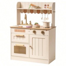 New Wooden Kids Play Kitchen Vintage Toy Set Pretend Cook Stove