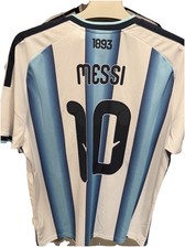 adArgentina Lionel Messi #10 Soccer Jersey Mens XL White/Blue Climacool