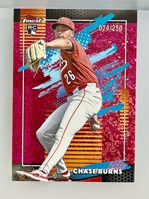 2026 Topps Finest Chase Burns RC #100 Pink Mini Diamond /250 Uncommon