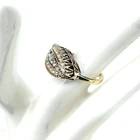 Victorian Style Vintage 1970 Sterling Gold Plated Multi-Crystals Ornate Ring Sz5