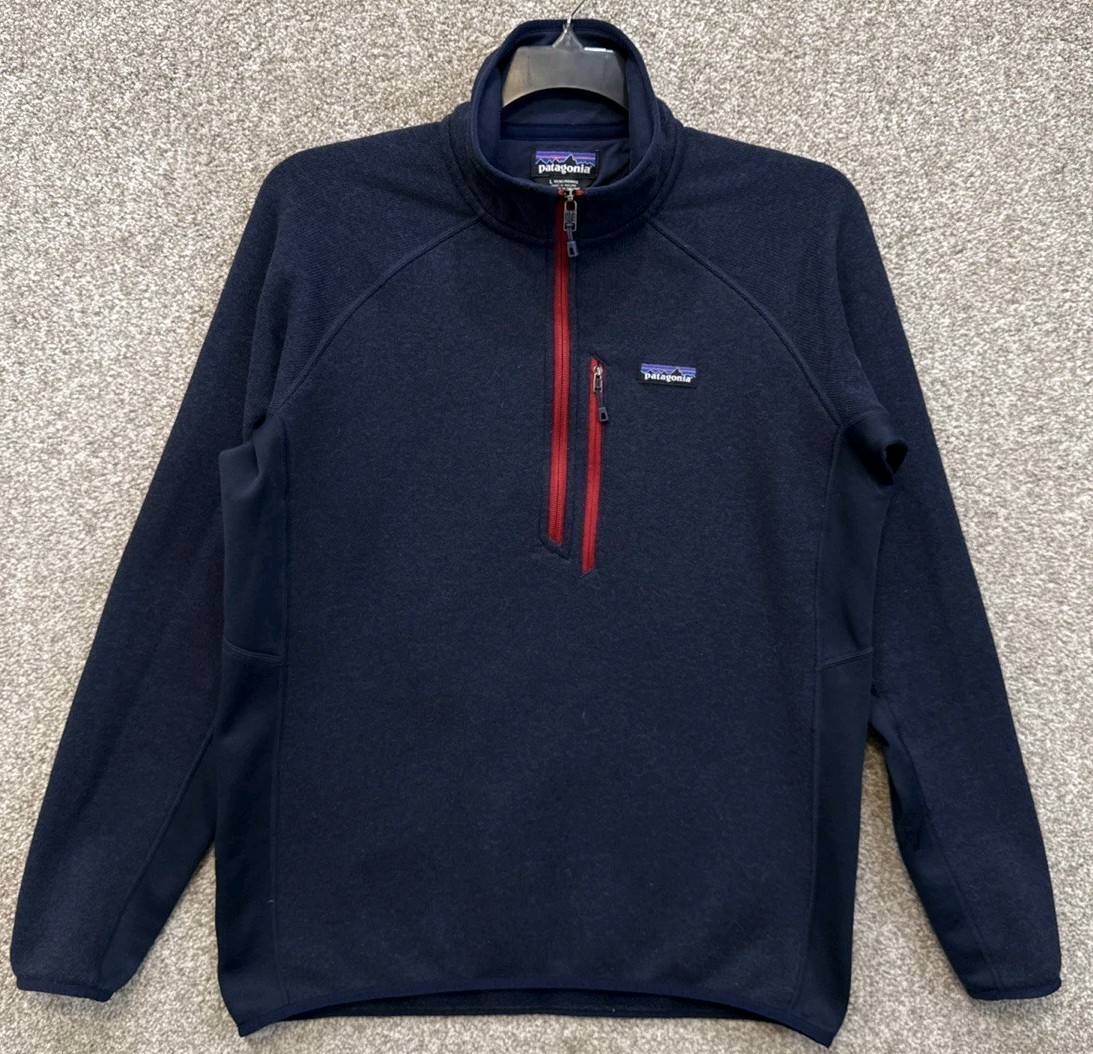 Patagonia Mens Large Blue Performance Better Sweater 1/4 Zip Fleece Jacket 25980