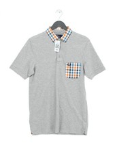 Fred Perry Men's Polo S Grey Checkered 100 Cotton Basic