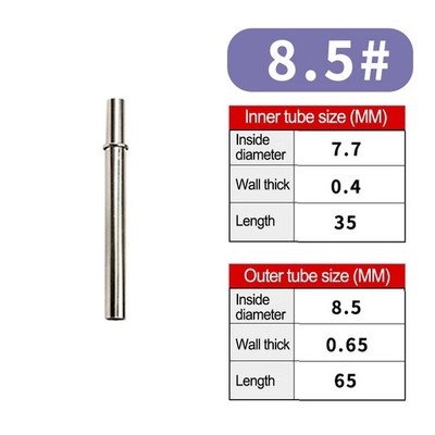 Rod Connecting Tube Rod Connecting Tube 5.4mm-12.2mm Inner Diameter Metal Silver