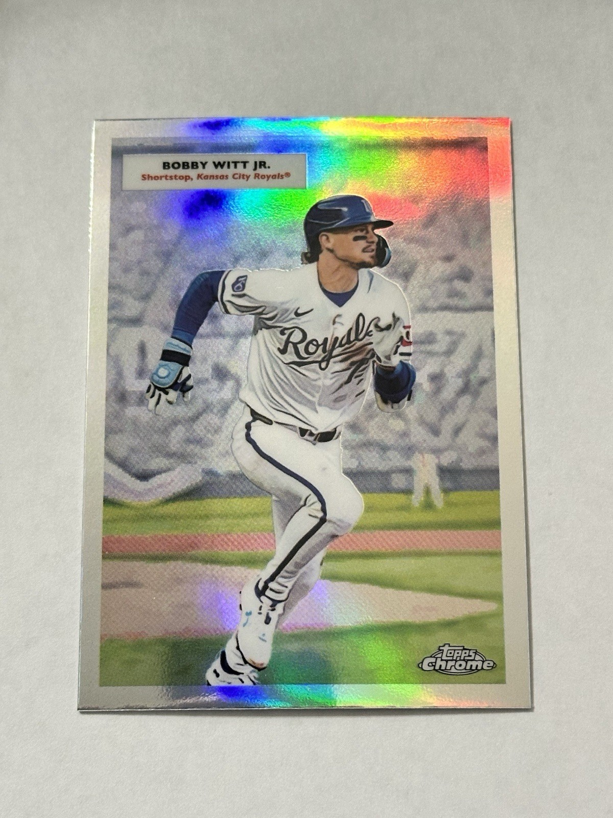 Bobby Witt Jr. / George Brett #55DH-12 Baseball Cards 2025 Topps Chrome Platinum 1955 Double Header trading card — raw and PSA graded price guide