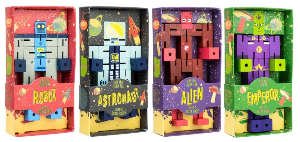 Puzzle Planet - 4 Difficulty Levels - Wooden Robot Astronaut Alien Emperor 8yr+ - Image 1 of 1