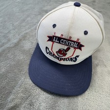 Vintage 1995 Cleveland Indians AL Central Champions Snapback Hat Made in USA