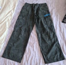 Airwalk Skateboard Check Camo Cargo Jeans Teens Unisex W30 L29 Dark Grey Skater