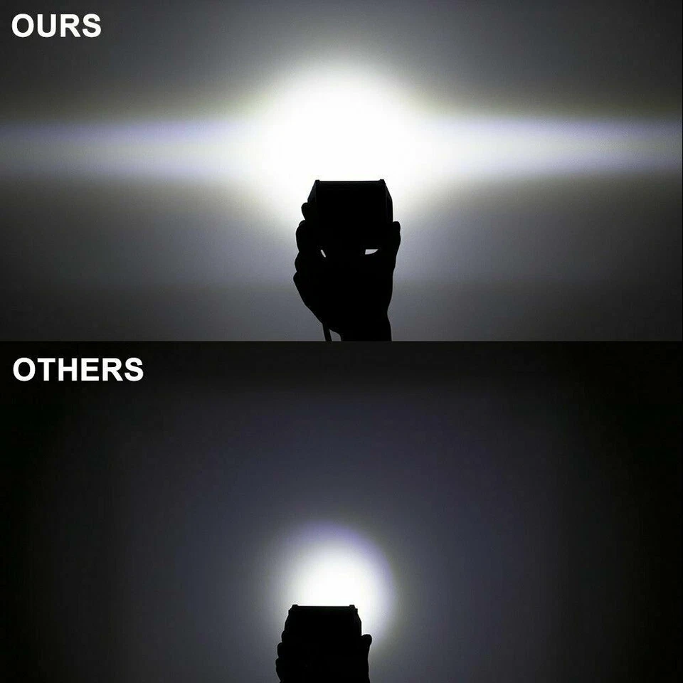 Pair 4 inch Work Lights Spot Flood LED Light Bar Reverse 4WD 12V 24V Spread WIDE - Image 3 of 4