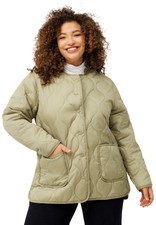 Ellos Women's Plus Size Quilted Snap Front Jacket
