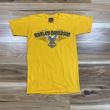 Men’s Harley Davidson size S Made in USA Short Sleeve Yellow Live Free or Die 07