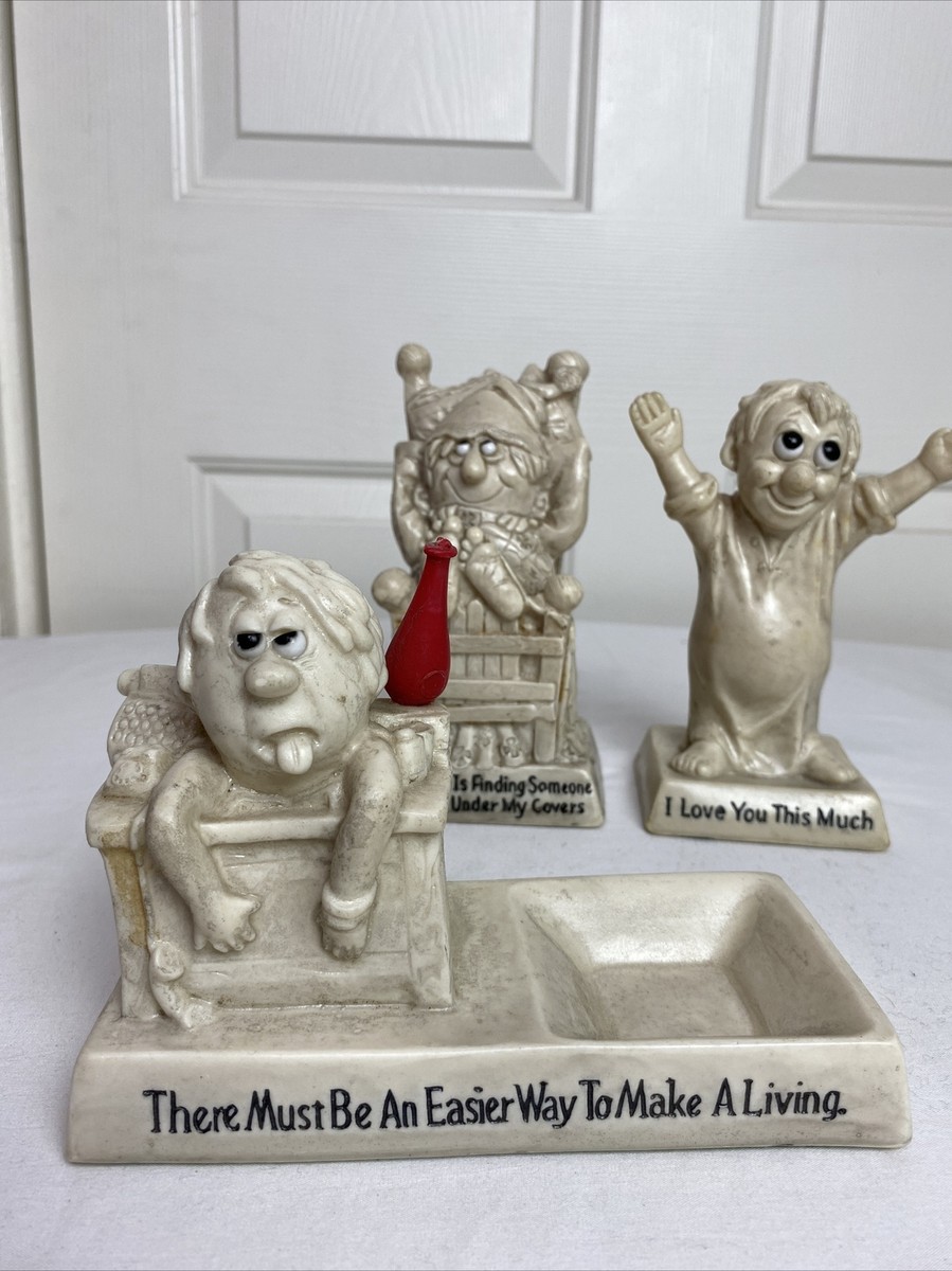 3 Lot Vintage Russ Wallace Berries R&W Figurine Statues 1970s Love