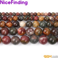 Natural Picasso Jasper Gemstone Round Loose Jewelry Making Beads 15'' Wholesale