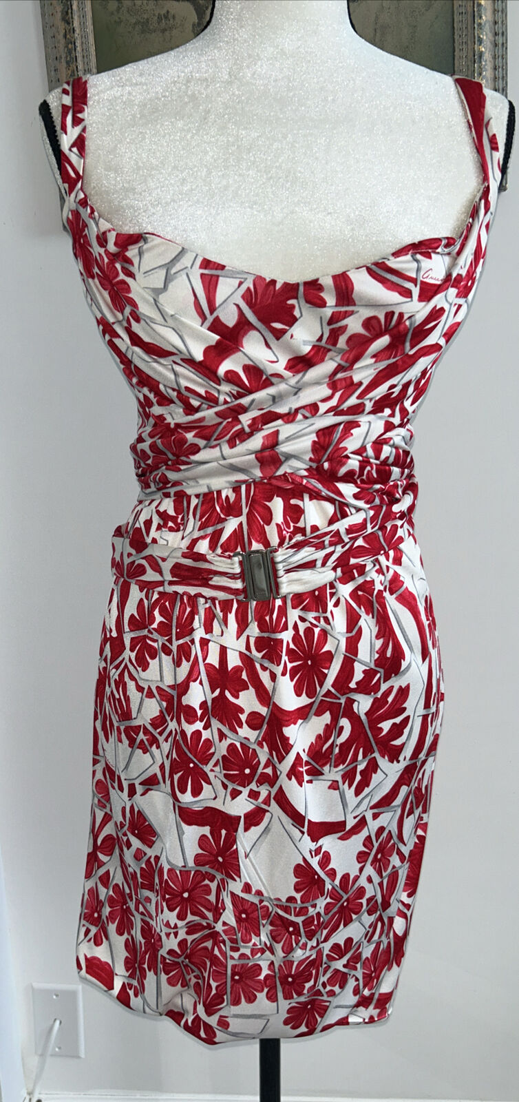 Gucci  Dress  Floral Red Cream Print Silk Blend  … - image 1
