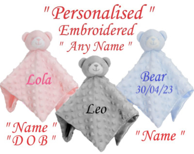 Personalisierte Babydecke Decke Sicherheitsdecke Teddybär Babygeschenk Babys