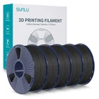 5*1KG SUNLU PETG Carbon Fiber 3D Printer Filament 1.75mm Matte Impact-Resistant