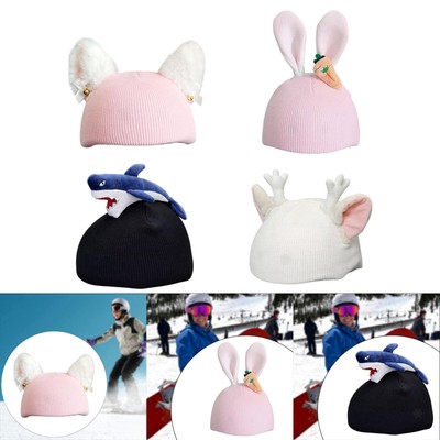 Housse De Casque De Ski Harayaa – Oreilles De Chat, Taille Universelle 55-62cm, Douce Et Facile à Installer