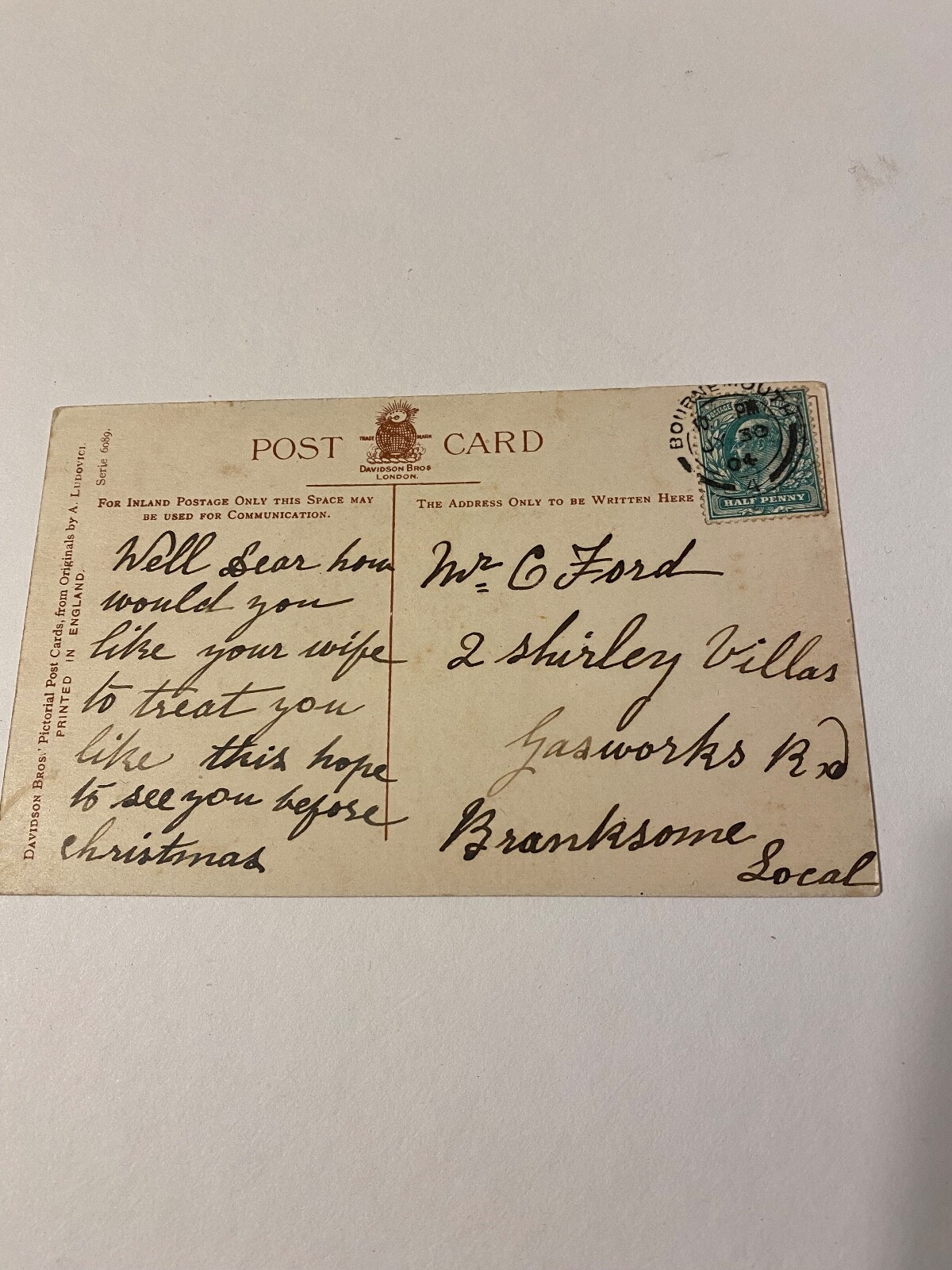 1904 Postcard PC The Fair Lock Comical Ford Shirley Villas Gasworks rd