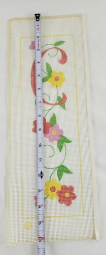 Needlepoint Handpainted Initial Letter C Sweet Pea - Picture 3 of 7