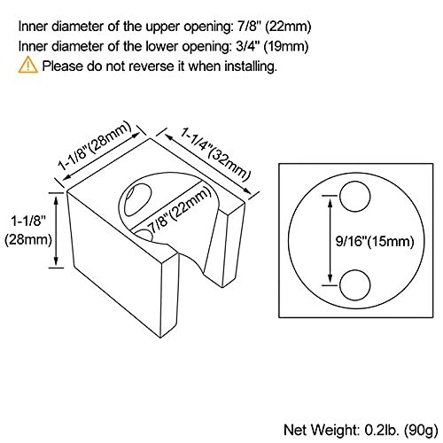 Angle Simple Shower Head Holder, Brass Shower Wand Bracket,  Assorted Colors 