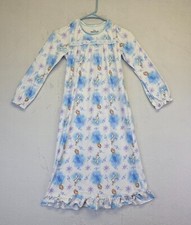 Disney Frozen II Elsa Nightgown Girl 8 White Blue Princess Fairy Flame Resistant