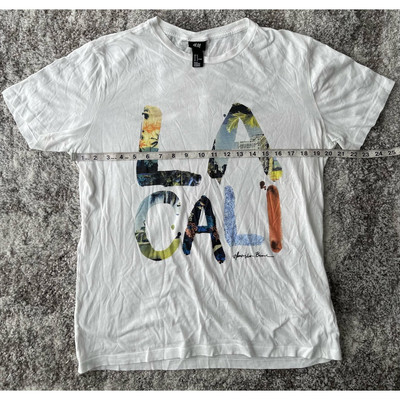 H\u0026M Mens Graphic T-Shirt White Black 