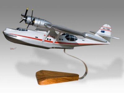 Aerosoft PBY Catalina Qantas Solid Kiln Dry Mahogany Wood Handmade Desktop Model
