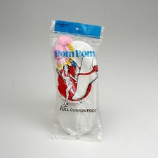 Deadstock Vintage 1970s 70s Pom Pom Sport Socks Ankle Tennis Sportswear Athletic