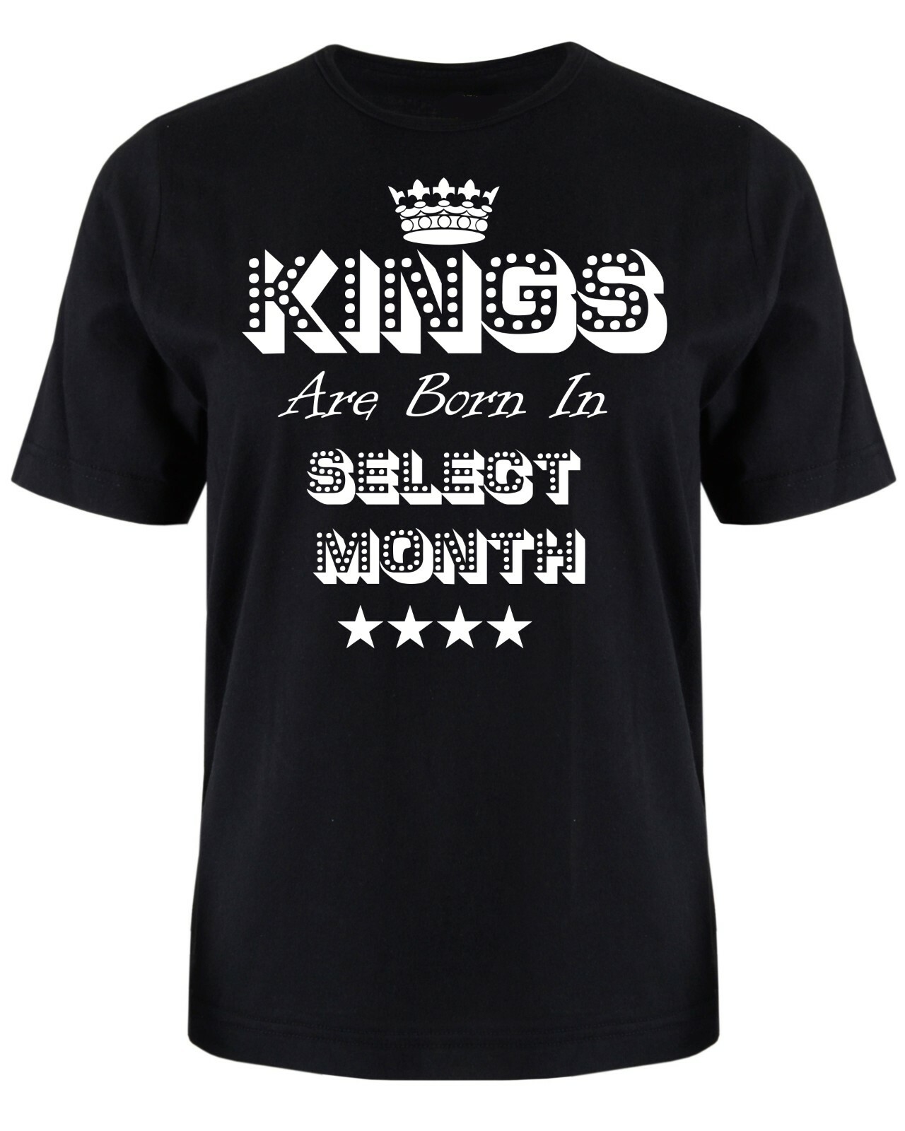 ALTRA T shirt Kings are born S XXXL regalo compleanno segni stellali selezionare mese giorno terra