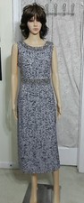 Mac Duggal 10739 Sz 8 Embellished Midi Cocktail Gala Dress Steel Blue $298 NWT
