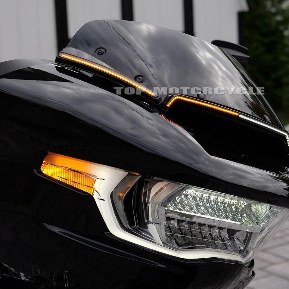 Para Harley CVO Road Glide FLTRXSE 2023 2024 2025 Parabrisas Lateral Luz LED Lámpara Foto 4 de 4